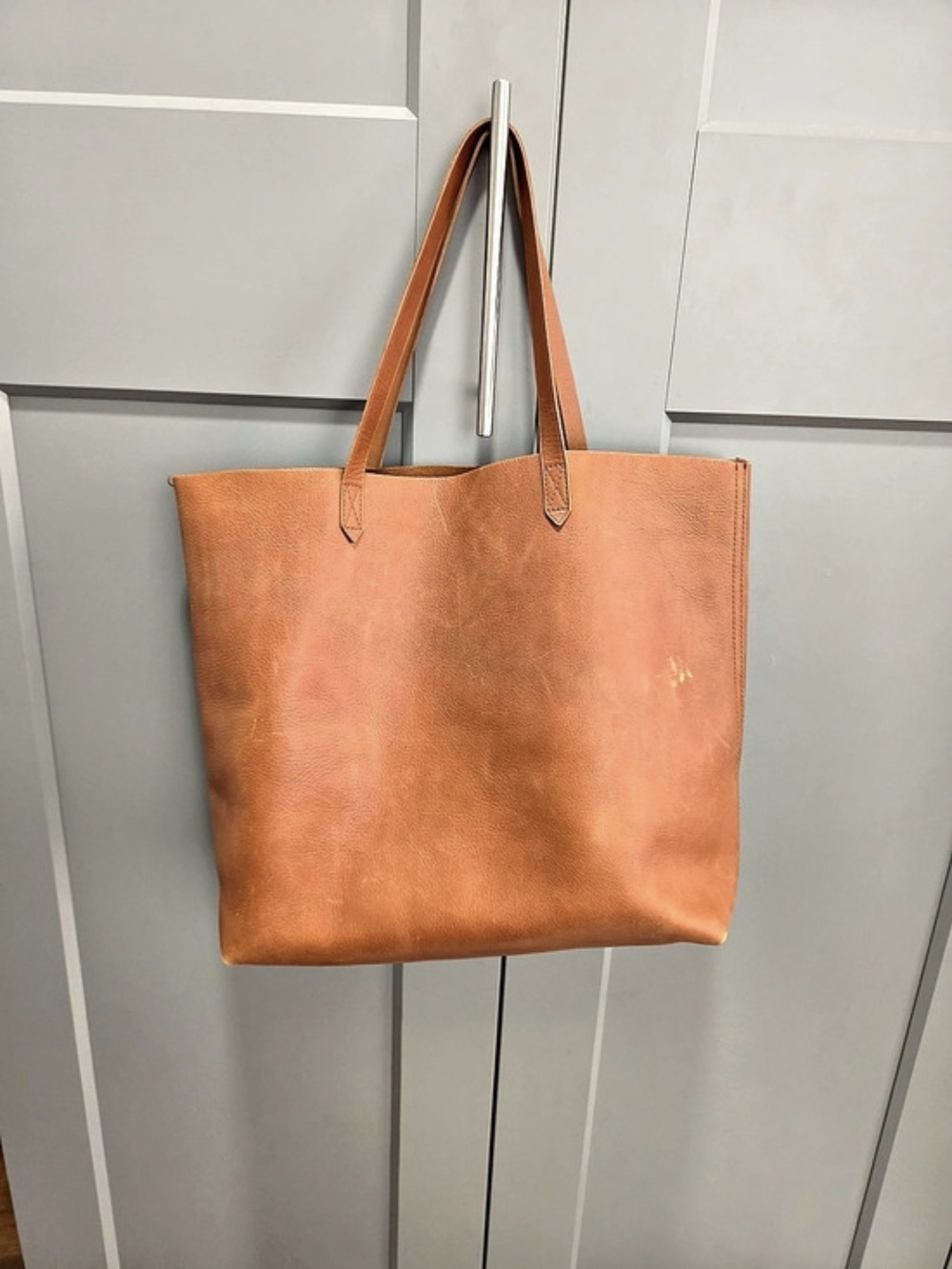 Madewell The Transport Tote Leather Tote in Brown In Good Condition